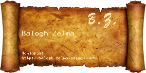 Balogh Zelma névjegykártya