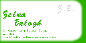 zelma balogh business card